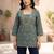 Green  pure cotton printed tunic for women