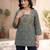 Green  pure cotton printed tunic for women