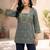 Green  pure cotton printed tunic for women