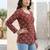 Maroon  pure cotton printed tunic for women