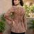 Brown  pure cotton printed tunic for women