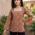 Brown  pure cotton printed tunic for women