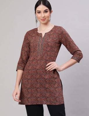 Multi  pure cotton printed tunic for women 1