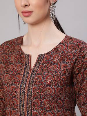 Multi  pure cotton printed tunic for women 2