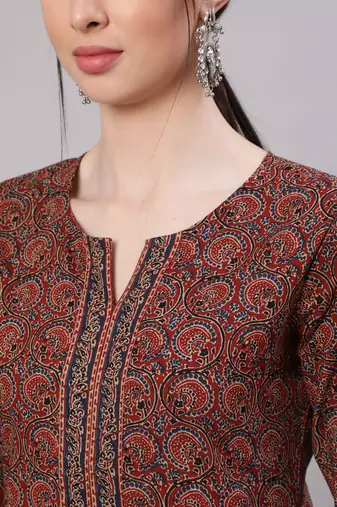 Multi  pure cotton printed tunic for women