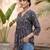 Black  pure cotton printed tunic for women