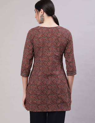 Multi  pure cotton printed tunic for women 4