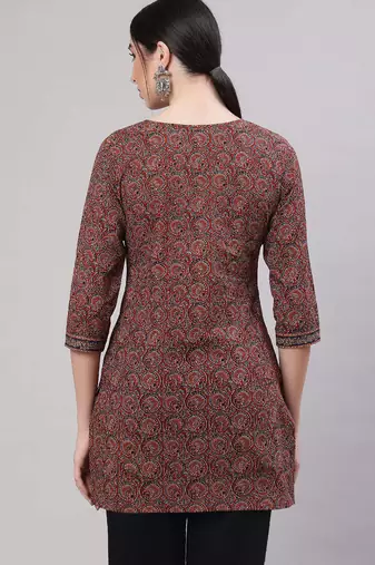 Multi  pure cotton printed tunic for women