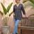 Black  pure cotton printed tunic for women