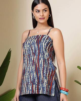 Multi  pure cotton printed tunic for women 3