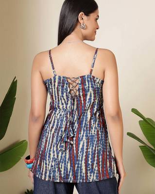 Multi  pure cotton printed tunic for women 4