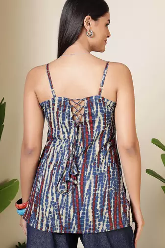 Multi  pure cotton printed tunic for women