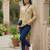 Yellow  pure cotton printed tunic for women
