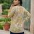 Yellow  pure cotton printed tunic for women