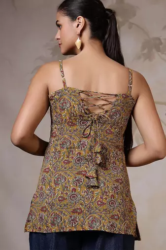 Multi  pure cotton printed tunic for women