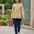 Yellow  pure cotton printed tunic for women