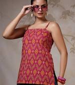Multi  pure cotton printed tunic for women