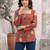 Maroon  pure cotton printed tunic for women