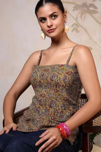 Multi  pure cotton printed tunic for women