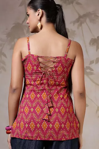 Multi  pure cotton printed tunic for women