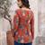 Maroon  pure cotton printed tunic for women