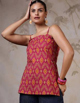 Multi  pure cotton printed tunic for women 4