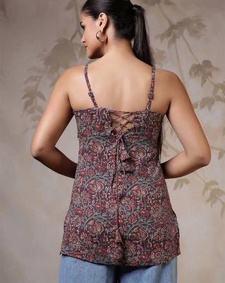Multi  pure cotton printed tunic for women 2