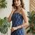 Blue  pure cotton printed tunic for women