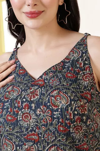 Multi  pure cotton printed tunic for women