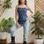 Blue  pure cotton printed tunic for women