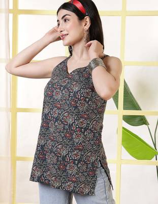 Multi  pure cotton printed tunic for women 3