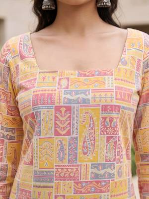 Multi  pure cotton printed tunic for women 2