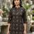 Black  pure cotton printed tunic for women