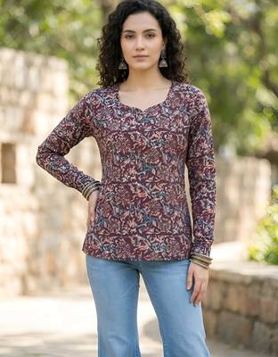 Multi  pure cotton printed tunic for women 1