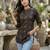Black  pure cotton printed tunic for women