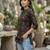 Black  pure cotton printed tunic for women
