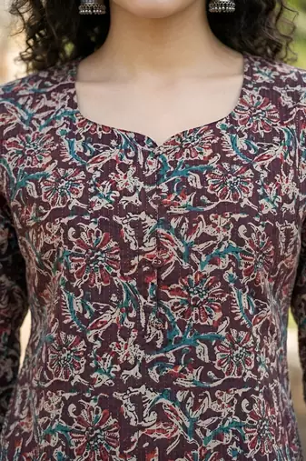 Multi  pure cotton printed tunic for women
