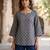 Grey  pure cotton printed tunic for women