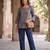 Grey  pure cotton printed tunic for women