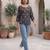 Black  pure cotton printed tunic for women