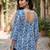Blue  pure cotton printed tunic for women