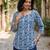 Blue  pure cotton printed tunic for women