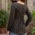 Black  pure cotton printed tunic for women