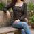 Black  pure cotton printed tunic for women