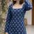 Blue  pure cotton printed tunic for women