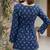 Blue  pure cotton printed tunic for women