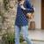 Blue  pure cotton printed tunic for women
