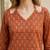 Orange  pure cotton printed tunic for women