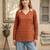 Orange  pure cotton printed tunic for women