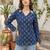 Blue  pure cotton printed tunic for women